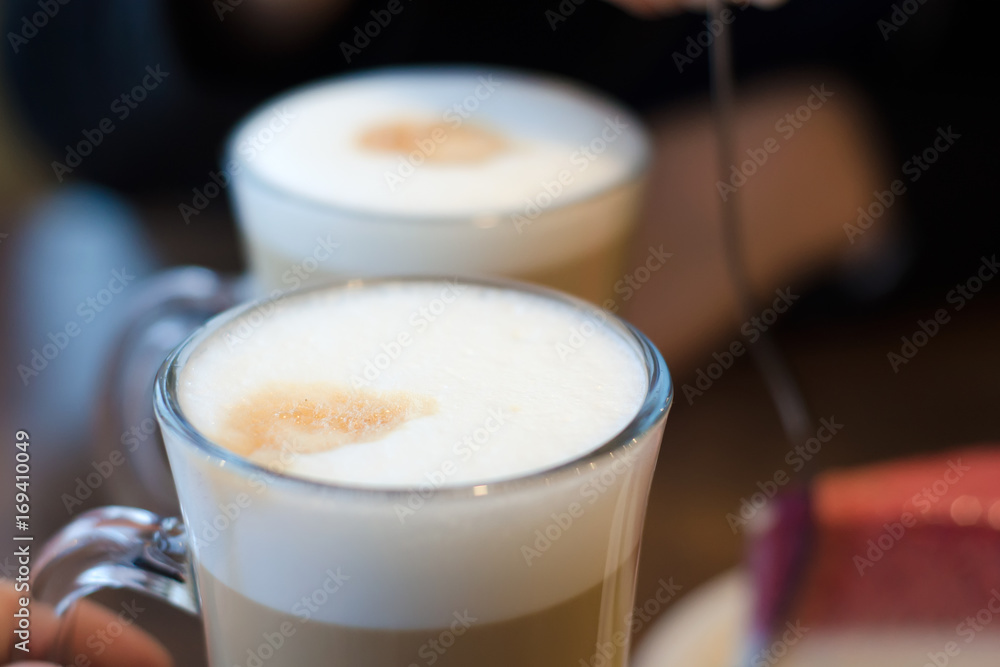 Two coffee cappuccino latte Two coffee cappuccino latte