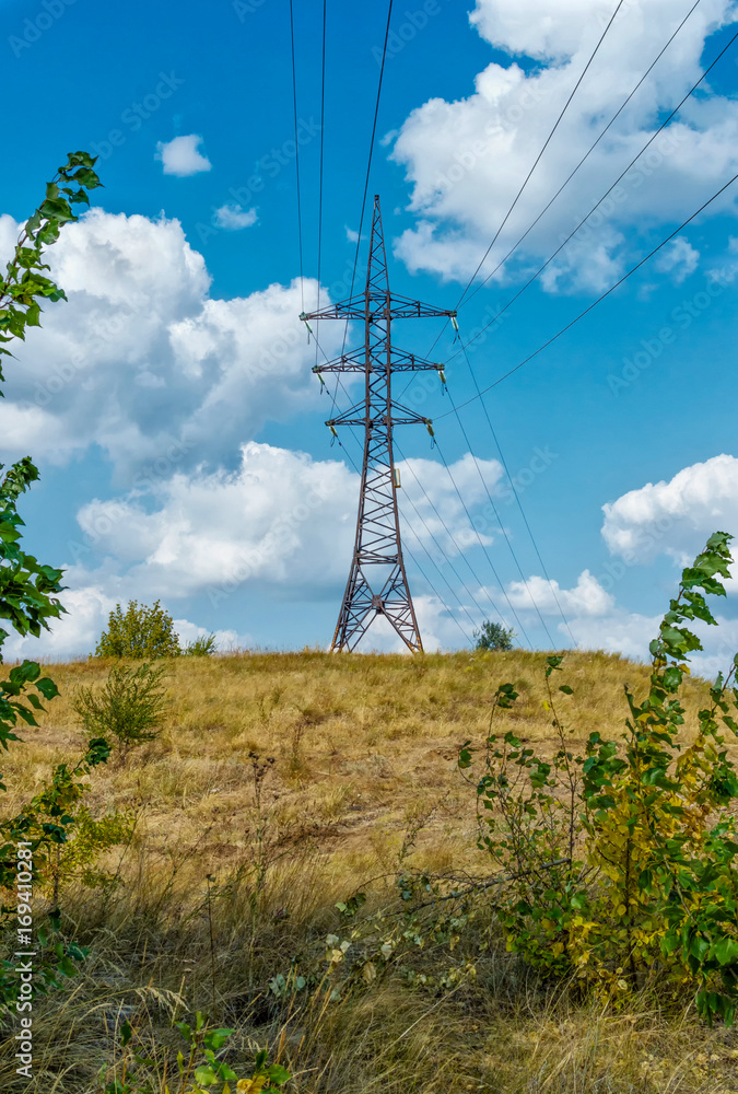 Power grid support against the background of nature Power grid support against the background of nature