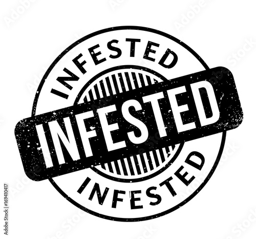 Infested rubber stamp. Grunge design with dust scratches. Effects can be easily removed for a clean, crisp look. Color is easily changed.