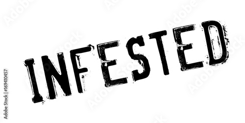 Infested rubber stamp. Grunge design with dust scratches. Effects can be easily removed for a clean, crisp look. Color is easily changed.