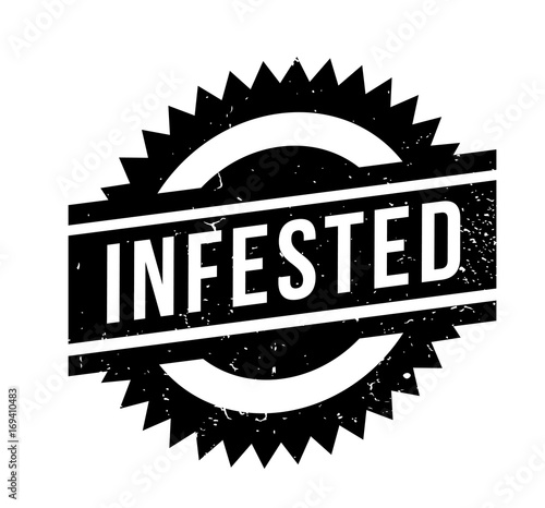 Infested rubber stamp. Grunge design with dust scratches. Effects can be easily removed for a clean, crisp look. Color is easily changed.