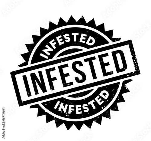 Infested rubber stamp. Grunge design with dust scratches. Effects can be easily removed for a clean, crisp look. Color is easily changed.