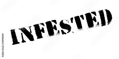 Infested rubber stamp. Grunge design with dust scratches. Effects can be easily removed for a clean, crisp look. Color is easily changed.