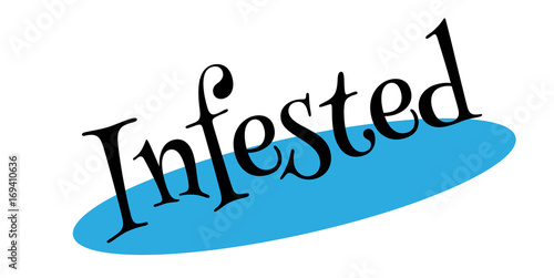 Infested rubber stamp. Grunge design with dust scratches. Effects can be easily removed for a clean, crisp look. Color is easily changed.