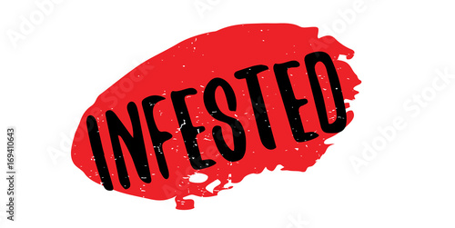Infested rubber stamp. Grunge design with dust scratches. Effects can be easily removed for a clean, crisp look. Color is easily changed.