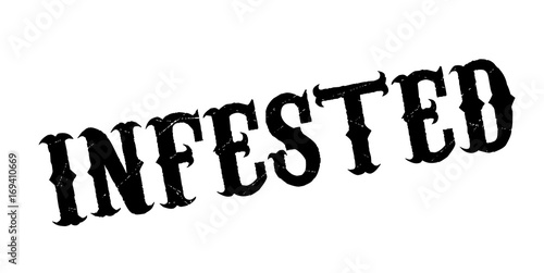 Infested rubber stamp. Grunge design with dust scratches. Effects can be easily removed for a clean, crisp look. Color is easily changed.