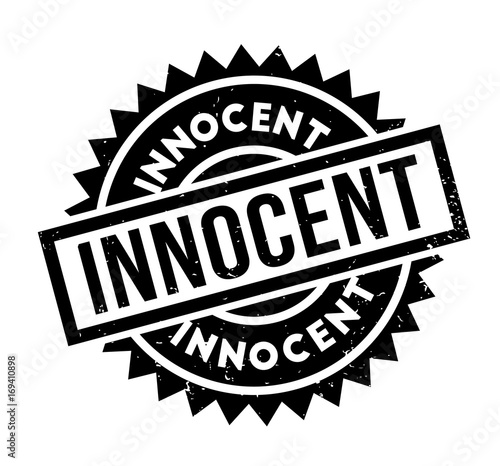 Innocent rubber stamp. Grunge design with dust scratches. Effects can be easily removed for a clean, crisp look. Color is easily changed.
