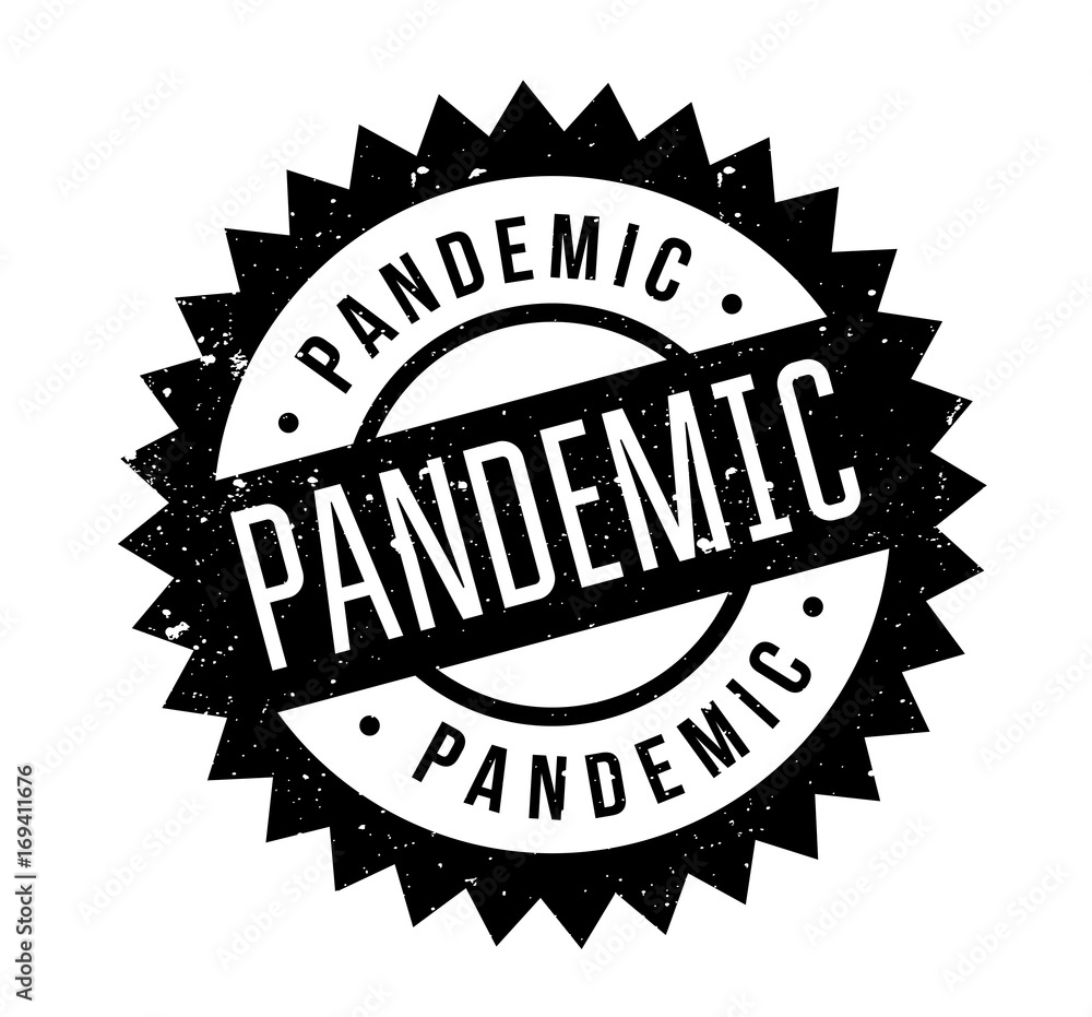 Pandemic rubber stamp. Grunge design with dust scratches. Effects can be easily removed for a clean, crisp look. Color is easily changed.