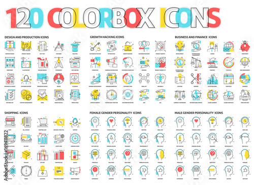 120 Color box icons