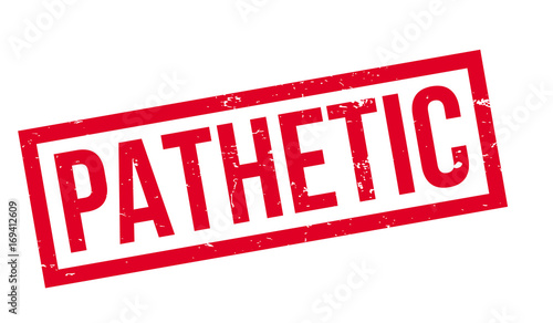 Pathetic rubber stamp. Grunge design with dust scratches. Effects can be easily removed for a clean, crisp look. Color is easily changed.