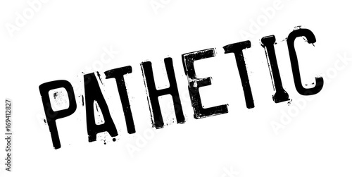 Pathetic rubber stamp. Grunge design with dust scratches. Effects can be easily removed for a clean, crisp look. Color is easily changed.