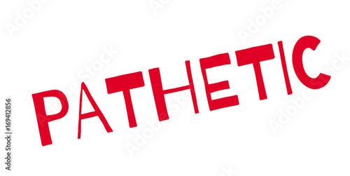 Pathetic rubber stamp. Grunge design with dust scratches. Effects can be easily removed for a clean, crisp look. Color is easily changed.