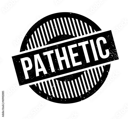 Pathetic rubber stamp. Grunge design with dust scratches. Effects can be easily removed for a clean, crisp look. Color is easily changed.