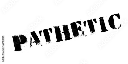 Pathetic rubber stamp. Grunge design with dust scratches. Effects can be easily removed for a clean, crisp look. Color is easily changed.