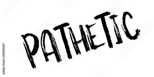 Pathetic rubber stamp. Grunge design with dust scratches. Effects can be easily removed for a clean, crisp look. Color is easily changed.