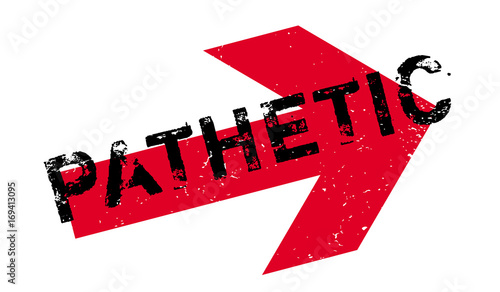 Pathetic rubber stamp. Grunge design with dust scratches. Effects can be easily removed for a clean, crisp look. Color is easily changed.