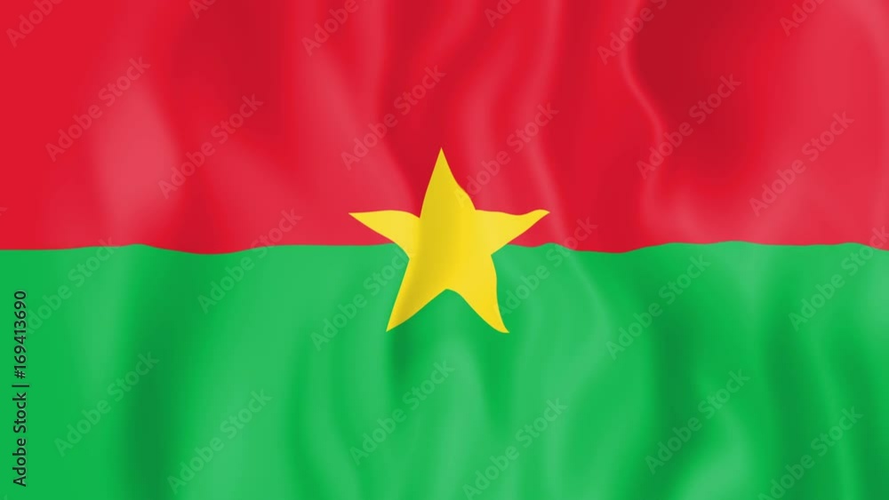 Animated flag of Burkina Faso in slow motion Animated flag of Burkina Faso in slow motion