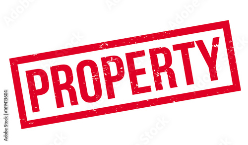 Property rubber stamp. Grunge design with dust scratches. Effects can be easily removed for a clean, crisp look. Color is easily changed.
