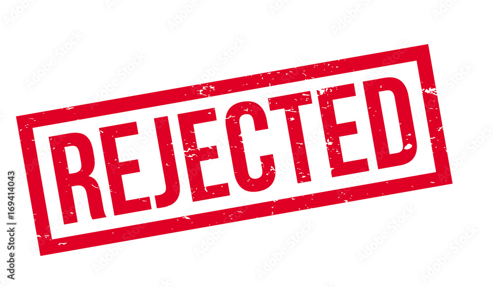 Rejected rubber stamp. Grunge design with dust scratches. Effects can be easily removed for a clean, crisp look. Color is easily changed.