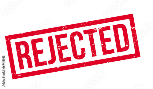 Rejected rubber stamp. Grunge design with dust scratches. Effects can be easily removed for a clean, crisp look. Color is easily changed.