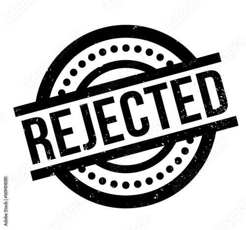 Rejected rubber stamp. Grunge design with dust scratches. Effects can be easily removed for a clean, crisp look. Color is easily changed.