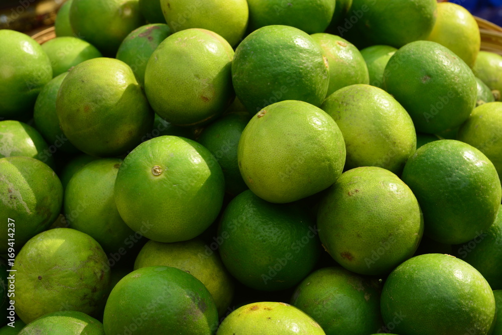 Lime Citrus Fruits on display at Fruit Market