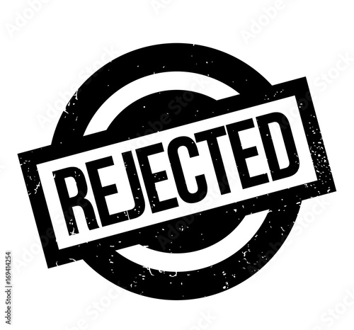 Rejected rubber stamp. Grunge design with dust scratches. Effects can be easily removed for a clean, crisp look. Color is easily changed.