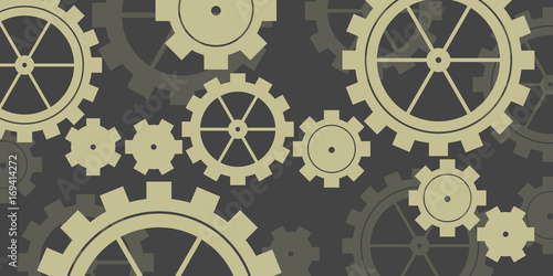 different types of cogs in mechanic flat vector
