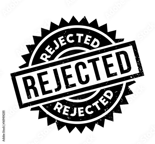 Rejected rubber stamp. Grunge design with dust scratches. Effects can be easily removed for a clean, crisp look. Color is easily changed.