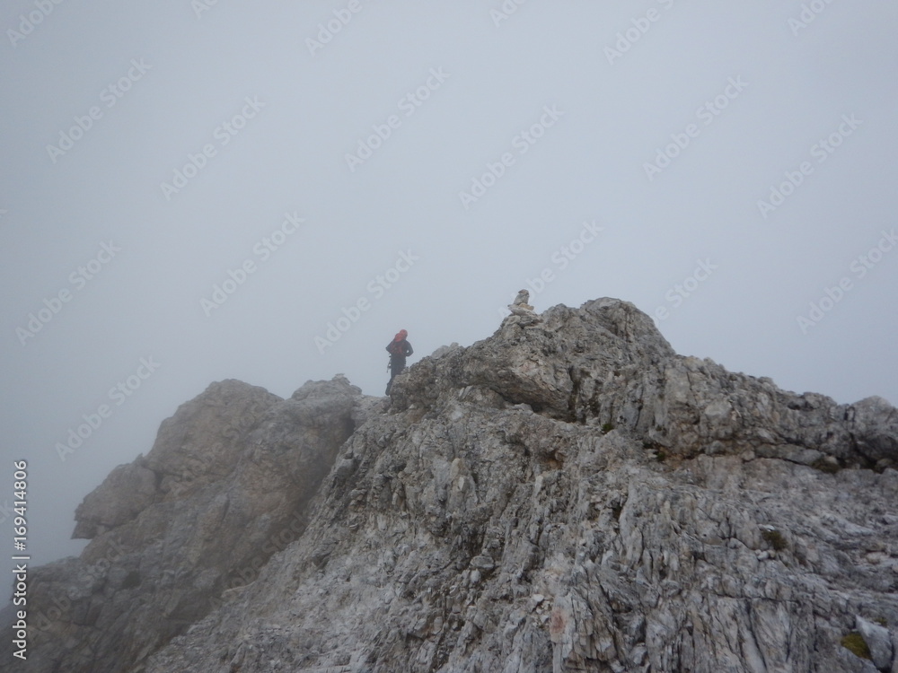 mountaineering on Tofana ridge in dolomites mountaineering on Tofana ridge in dolomites