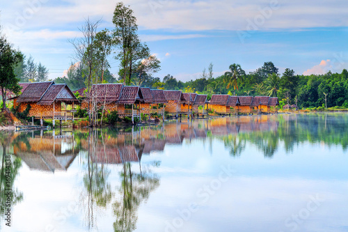 Small village at the water in Thailand