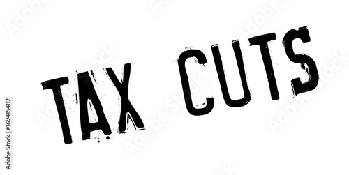 Tax Cuts rubber stamp. Grunge design with dust scratches. Effects can be easily removed for a clean, crisp look. Color is easily changed.