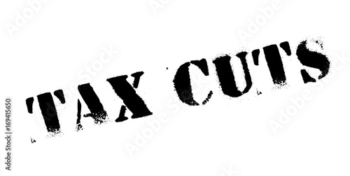 Tax Cuts rubber stamp. Grunge design with dust scratches. Effects can be easily removed for a clean, crisp look. Color is easily changed.