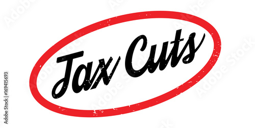 Tax Cuts rubber stamp. Grunge design with dust scratches. Effects can be easily removed for a clean, crisp look. Color is easily changed.