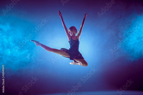 Wallpaper Mural Beautiful young ballet dancer jumping on a lilac background. Torontodigital.ca