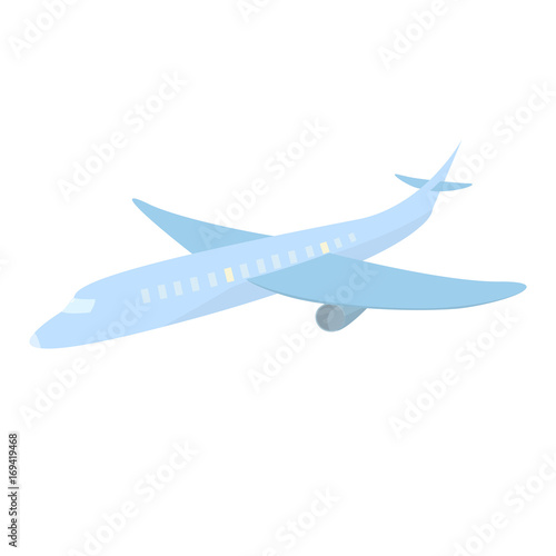 Blue Cute Airplane Cartoon Style Travel Isolated Vector Illustration