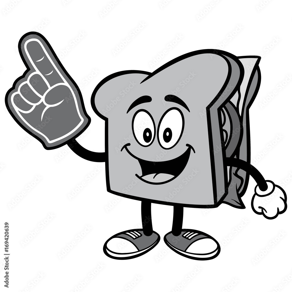 Sandwich with Foam Finger Illustration