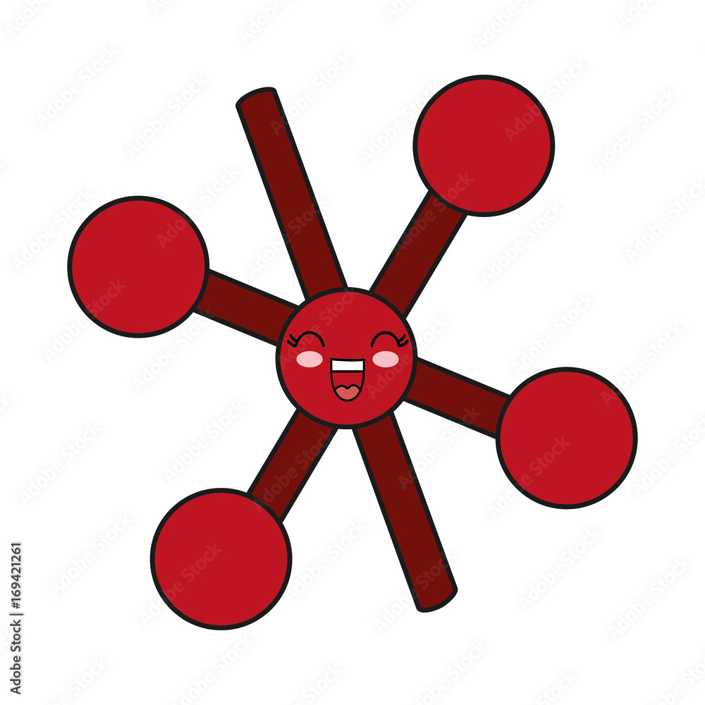 kawaii chemical molecule icon over white background vector illustration kawaii chemical molecule icon over white background vector illustration