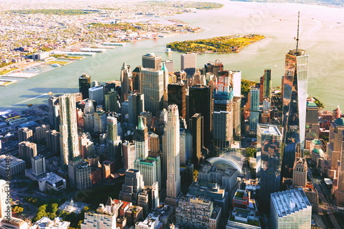 Aerial view of lower Manhattan New York City
