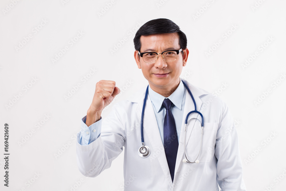 confident strong successful male doctor