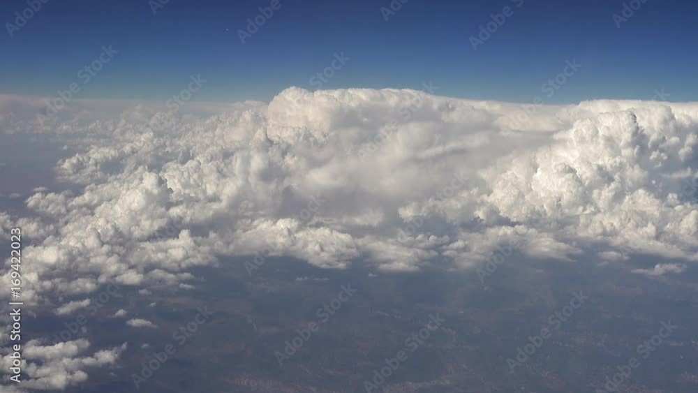Flying over the clouds. Clouds and skyline horizon panoramic view. Flying over the clouds. Clouds and skyline horizon panoramic view.