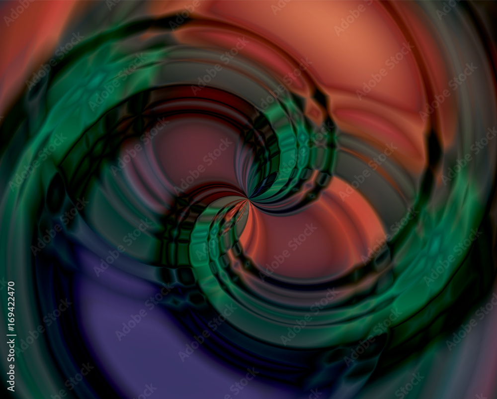 Obraz premium Abstract color swirl, Vortices in the center, dark shades