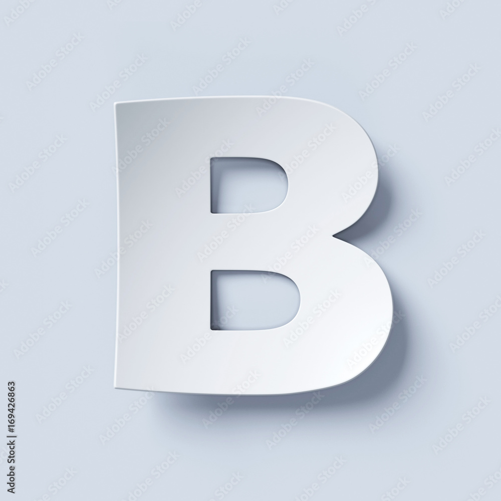 White bent paper font letter B White bent paper font letter B