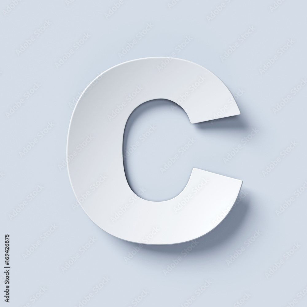 White bent paper font letter C White bent paper font letter C