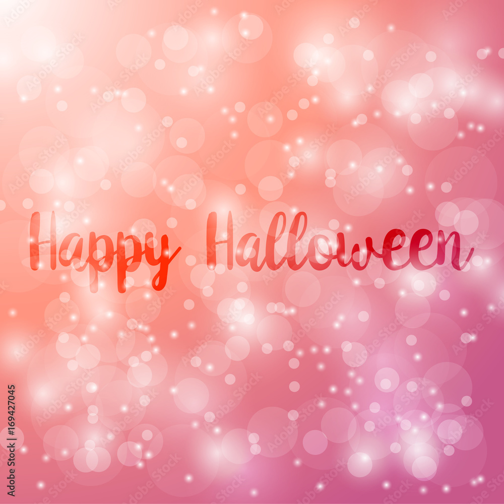 Happy Halloween Vector abstract bokeh blur background. Festive defocused lights.