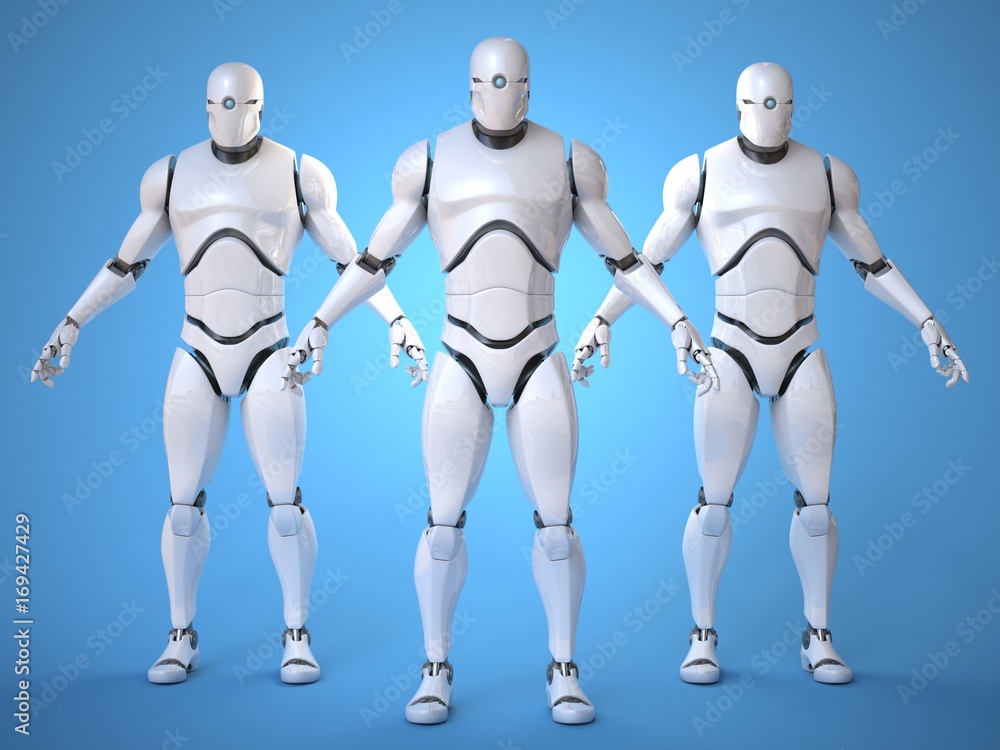Robots futuristic design concept 3d rendering Robots futuristic design concept 3d rendering
