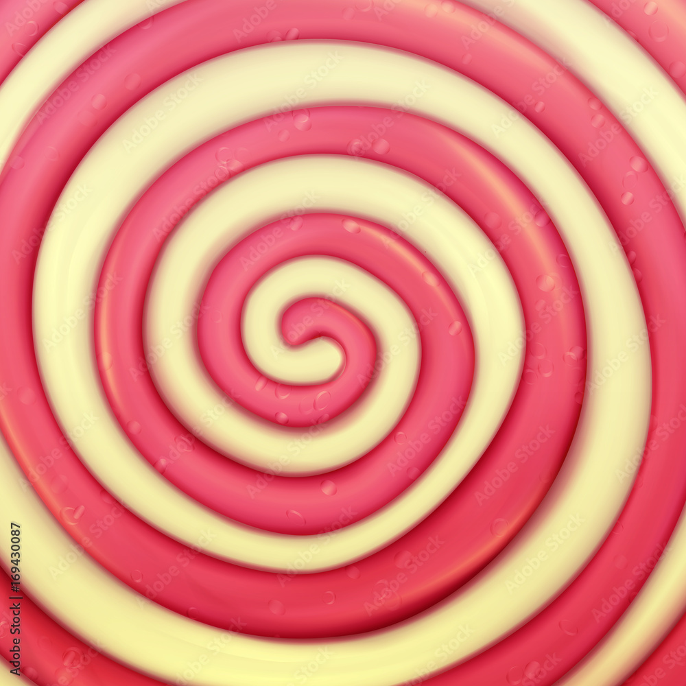 Classic Lollipop Vector Background. Round Red, Yellow. Realistic Spiral Illustration Classic Lollipop Vector Background. Round Red, Yellow. Realistic Spiral Illustration