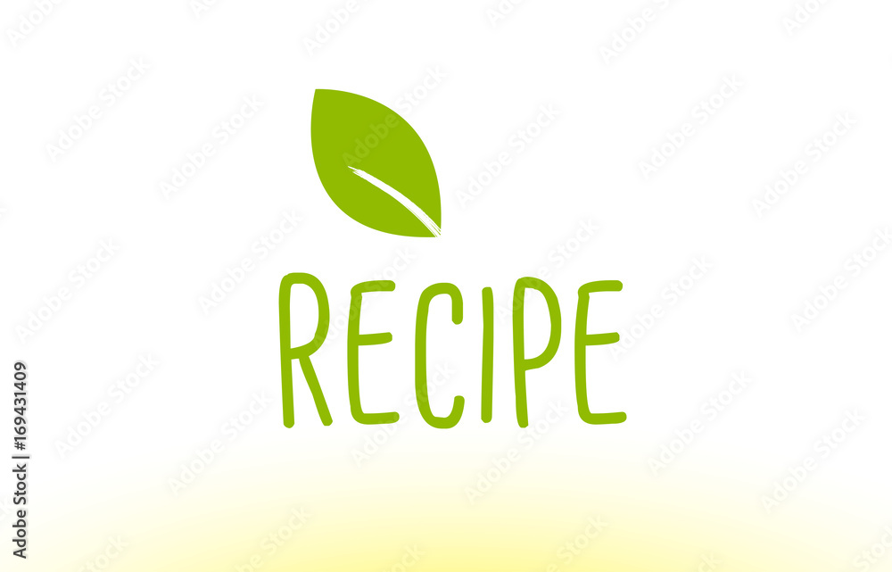 Fototapeta premium recipe green leaf text concept logo icon design
