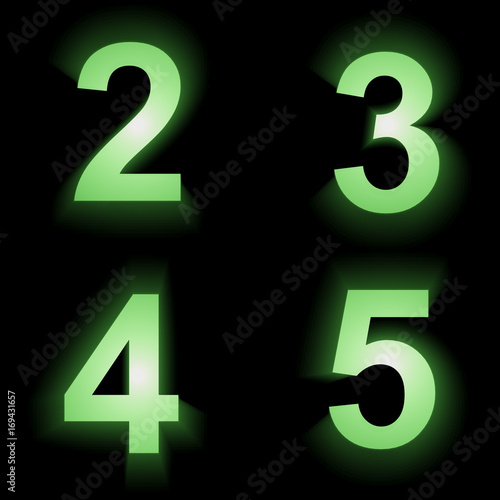 Fototapeta Naklejka Na Ścianę i Meble -  Green glowing 3D alphabet