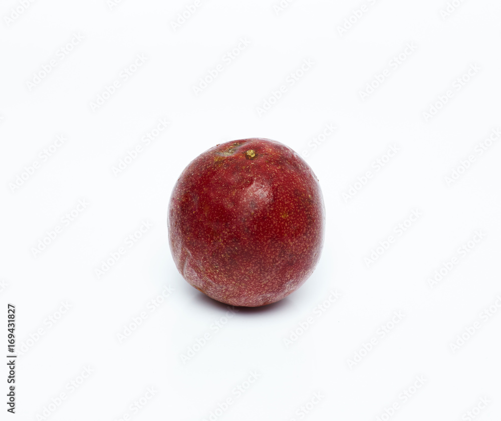 Close up passionfruit on the white background Close up passionfruit on the white background